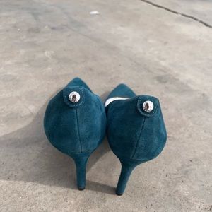 Michael Kors Teal green suede pumps